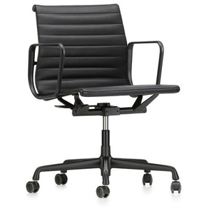 Vitra Bürodrehsessel Alu-Chair schwarz, Designer Charles & Ray Eames, 83-95x58x56-65 cm