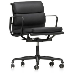 Vitra Bürodrehsessel Soft-Pad schwarz, Designer Charles & Ray Eames, 81.5-92.5x58x59-65 cm