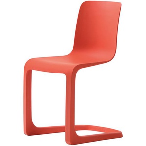 Vitra Freischwinger Evo-C poppy red rot, Designer Jasper Morrison, 81.5x46.5x51 cm