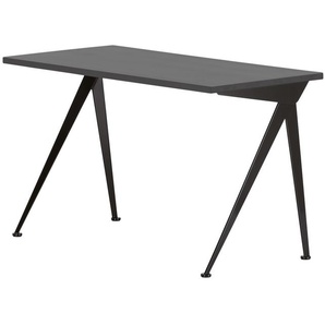 Vitra Schreibtisch Compas Direction Tischplatte Eiche massiv dunkel gebeizt braun, Designer Jean Prouvé, 73x125x60 cm