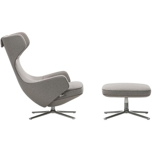 Vitra Sessel Grand Repos und Ottoman grau, Designer Antonio Citterio, GR 110. O 40xGR 74. O 62xGR 81. O 62 cm