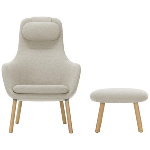 Vitra Sessel und Hocker HAL Lounge Chair und Ottoman orange, Designer Jasper Morrison, 104/38x73/54.5x78.5/43.5 cm