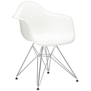 Vitra Stuhl Eames Plastic Armchair DAR 83x63x59 cm, Gestell: verchromt, Designer Charles & Ray Eames