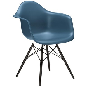 Vitra Stuhl Eames Plastic Armchair DAW 83x63x59 cm blau, Gestell: Ahorn schwarz, Designer Charles & Ray Eames