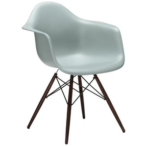 Vitra Stuhl Eames Plastic Armchair DAW 83x63x59 cm hellgrau, Gestell: Ahorn nussbaumfarbig, Designer Charles & Ray Eames