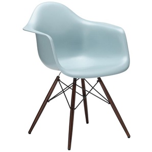 Vitra Stuhl Eames Plastic Armchair DAW 83x63x59 cm eisgrau, Gestell: Ahorn nussbaumfarbig, Designer Charles & Ray Eames