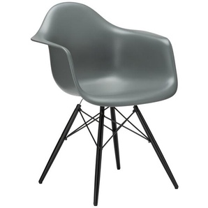 Vitra Stuhl Eames Plastic Armchair RE 83x63x59 cm granitgrau, Gestell: Ahorn schwarz, Designer Charles & Ray Eames