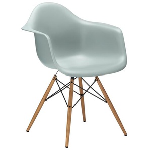 Vitra Stuhl Eames Plastic Armchair DAW 83x63x59 cm hellgrau, Gestell:  eichefarbig, Designer Charles & Ray Eames