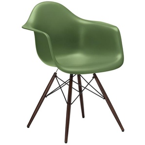 Vitra Stuhl Eames Plastic Armchair RE 83x63x59 cm forest grün, Gestell: Ahorn nussbaumfarbig, Designer Charles & Ray Eames