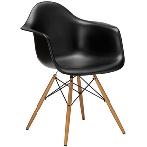 Vitra Stuhl Eames Plastic Armchair DAW 83x63x59 cm tiefschwarz mehrfarbig, Gestell: Ahorn, Designer Charles & Ray Eames