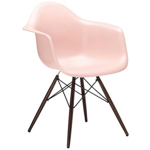 Vitra Stuhl Eames Plastic Armchair DAW 83x63x59 cm rosa, Gestell: Ahorn nussbaumfarbig, Designer Charles & Ray Eames