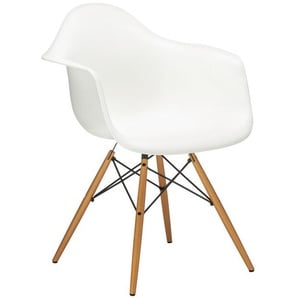 Vitra Stuhl Eames Plastic Armchair DAW 83x63x59 cm weiß, Gestell: Ahorn, Designer Charles & Ray Eames