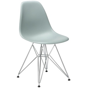 Vitra Stuhl Eames Plastic Side Chair  RE 83x46.5x55 cm hellgrau, Gestell: verchromt, Designer Charles & Ray Eames