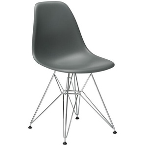 Vitra Stuhl Eames Plastic Side Chair  83x46.5x55 cm grau, Gestell: verchromt, Designer Charles & Ray Eames