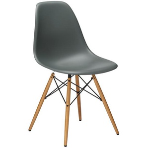 Vitra Stuhl Eames Plastic Side Chair DSW 83x46.5x55 cm granitgrau, Gestell: Ahorn, Designer Charles & Ray Eames
