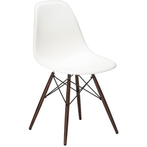 Vitra Stuhl Eames Plastic Side Chair DSW 83x46.5x55 cm, Gestell: Ahorn nussbaumfarbig, Designer Charles & Ray Eames