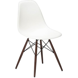 Vitra Stuhl Eames Plastic Side Chair DSW 46.5x83x55 cm, Gestell: Ahorn nussbaumfarbig, Designer Charles & Ray Eames