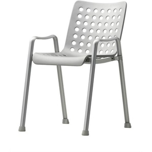 Vitra Stuhl Landi Aluminium matt eloxiert grau, Designer Hans Coray, 79.5x51.5x65 cm