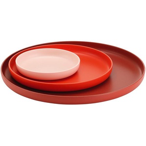 Vitra Tablett Trays rosa, rot, dunkelrot, Designer Jasper Morrison, 3 cm