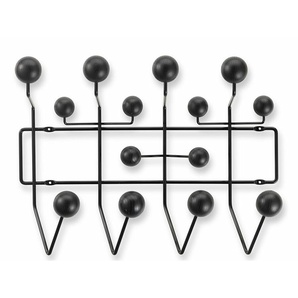 Vitra Wandgarderobe Hang it all Holzkugeln schwarz, Designer Charles & Ray Eames, 37x50x17 cm