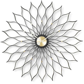 Vitra Wanduhr Sunflower Clock schwarz/Messing, Designer George Nelson, 7 cm
