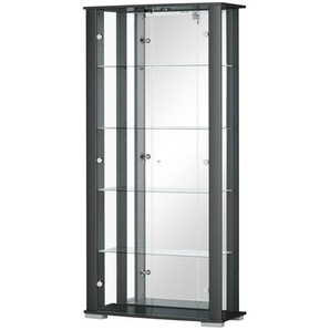 Vitrine, 2-türig - schwarz - Materialmix - 86 cm - 178,2 cm - 38,2 cm | Möbel Kraft