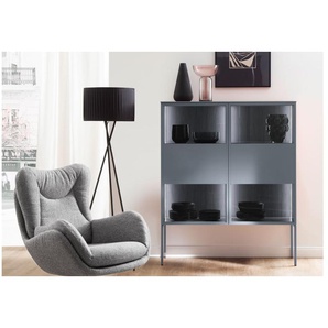 Vitrine Amaya, taubenblau, inkl. Push to Open Funktion