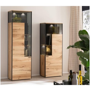 Vitrine Andra, Eiche rustico/anthrazit, 174 cm