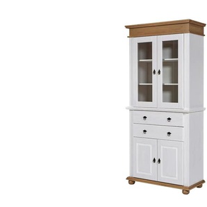Vitrine  aus Massivholz Fehmarn ¦ Maße (cm): B: 100,7 H: 220 T: 46.3