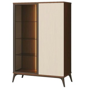 Vitrine   ¦ beige ¦ Maße (cm): B: 103 H: 162