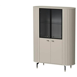Vitrine   ¦ beige ¦ Maße (cm): B: 112 H: 155