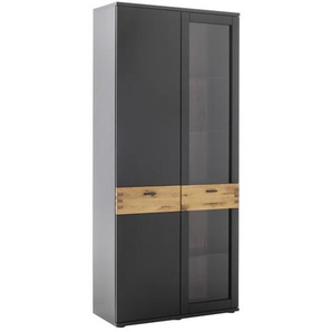 Vitrine Cesena, Wildeiche, schwarzgrau