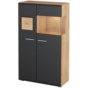 Vitrine  Cortina ¦ schwarz ¦ Maße (cm): B: 80 H: 139 T: 37.0