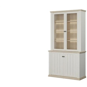 Vitrine  Countryside ¦ weiß ¦ Maße (cm): B: 109,1 H: 202,1 T: 43.3