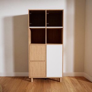 Vitrine Eiche - Moderne Glasvitrine: Türen in Kristallglas klar - Hochwertige Materialien - 79 x 168 x 47 cm, Selbst zusammenstellen