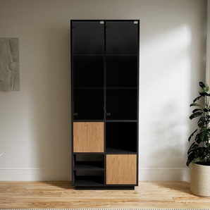 Vitrine Graphitgrau - Moderne Glasvitrine: Türen in Kristallglas klar - Hochwertige Materialien - 79 x 200 x 37 cm, Selbst zusammenstellen