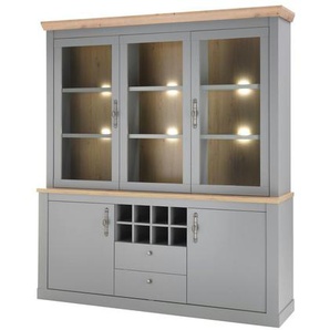 Vitrine  Claira ¦ grau ¦ Maße (cm): B: 184 H: 44