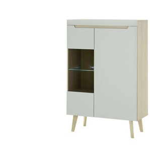 Vitrine - grün - Materialmix - 90 cm - 134 cm | Möbel Kraft