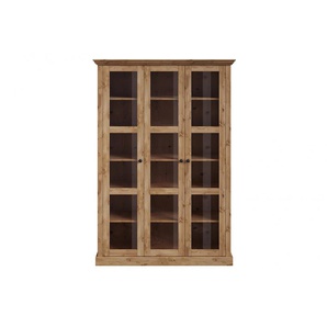 Vitrine HOME AFFAIRE Meliss Schränke Gr. B/H/T: 132 cm x 192 cm x 39 cm, 3 St., Komplettausführung, beige (natur) Vitrinen aus massiver Kiefer, mit viel Stauraum