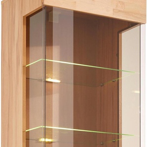 Vitrine HOME AFFAIRE Schränke beige (kernbuche teilmassiv) Vitrinen Höhe 184 cm, Türen aus Massivholz, mit Glaseinsatz
