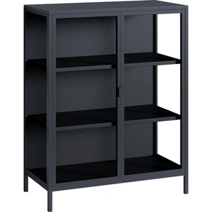Vitrine HOMEXPERTS Classic Schränke Gr. B/H/T: 80 cm x 102 cm x 40 cm, 2 St., schwarz Vitrinen Sideboards designorientierte Kommode mit Glastüren