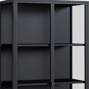 Vitrine HOMEXPERTS Classic Schränke Gr. B/H/T: 80 cm x 180 cm x 40 cm, 1 St., schwarz Vitrinen Schränke designorientierte Doppel - Vitrine mit Glastüren