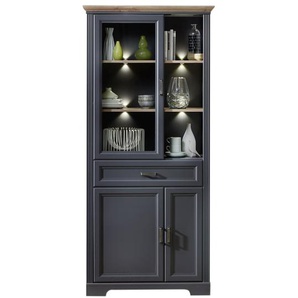 Vitrine Jasmin, graphit, Artisan Eiche-Nachbildung, inkl. LED-Beleuchtung
