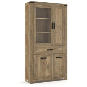 Vitrine Joana, Holzdekor, Rustic-Eiche massiv