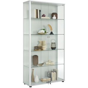 Vitrine, Klar, Hellgrau, Glas, 4 Fächer, 96x190x36 cm, Typenauswahl, Esszimmer, Vitrinen