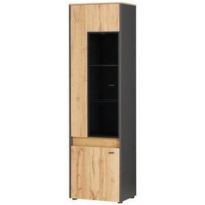 Vitrine  Light Line 10 ¦ holzfarben ¦ Maße (cm): B: 56 H: 196 T: 40.0