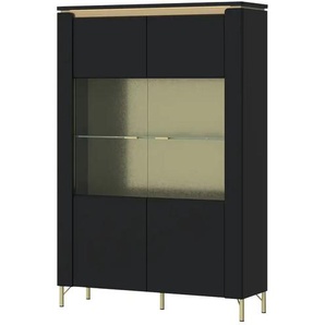 Vitrine mit Softclose Losini ¦ schwarz ¦ Maße (cm): B: 110 H: 169 T: 40.0