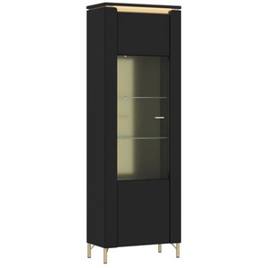 Vitrine Norica, schwarz/gold, inkl. Softclose Funktion, Breite 65,5 cm