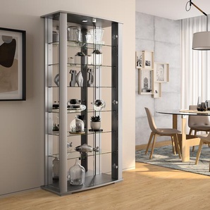 Vitrine II 86 x 178 x 38cm Schwarz/Silber