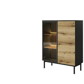 Vitrine   ¦ schwarz ¦ Maße (cm): B: 100 H: 125